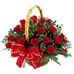 Beautiful 24 red roses Basket