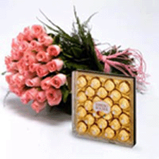 Flowers with chocolates